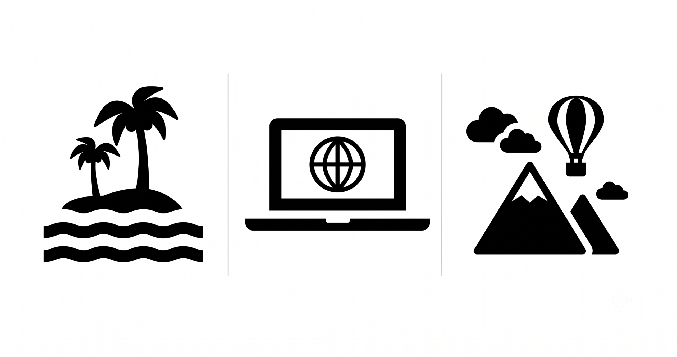 image of vacation and mountains with laptop in between